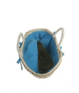 CAL FUSTER - Capazo mallorquín Infantil Cerrado Azul con asa de Cuerda. Medidas: 15x30x12 cm.