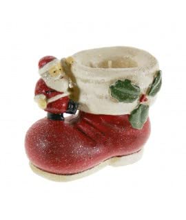CAL FUSTER Vela de Navidad con Forma de Zapato Papá Noel. Medidas: 7x9x6 cm.