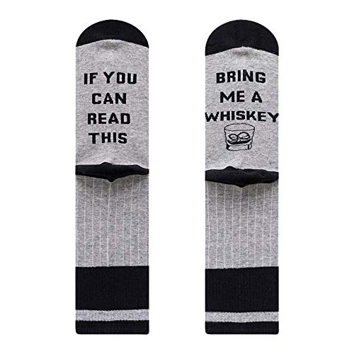 Calcetines para hombre, con texto en inglés "If You Can Read This Bring Me Some Bacon Eggs Pizza Wine Funny Socks for Men Dress Cotton Socks Gift for Game Lovers