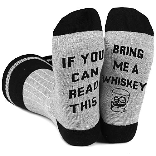 Calcetines para hombre, con texto en inglés "If You Can Read This Bring Me Some Bacon Eggs Pizza Wine Funny Socks for Men Dress Cotton Socks Gift for Game Lovers