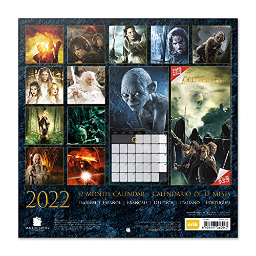 Calendario El señor de los anillos 2022 incluye póster de regalo - Calendario 2022 pared │ Calendario anual 2022 pared - Calendario mensual - Producto con licencia oficial