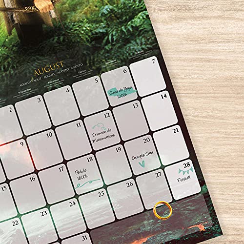 Calendario El señor de los anillos 2022 incluye póster de regalo - Calendario 2022 pared │ Calendario anual 2022 pared - Calendario mensual - Producto con licencia oficial