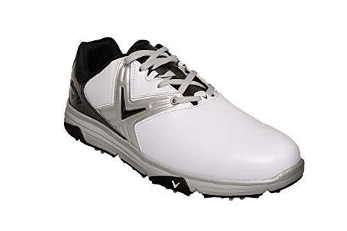 Callaway Chev Comfort 2020 Zapato de golf impermeable sin clavos Hombre, Blanco/Negro, 43 EU