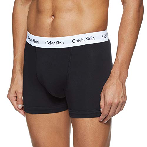 Calvin Klein Cotton Stretch Trunk 3Pk Bóxer, Multicolor (Black/White/Grey Heather), L (Pack de 3) para Hombre