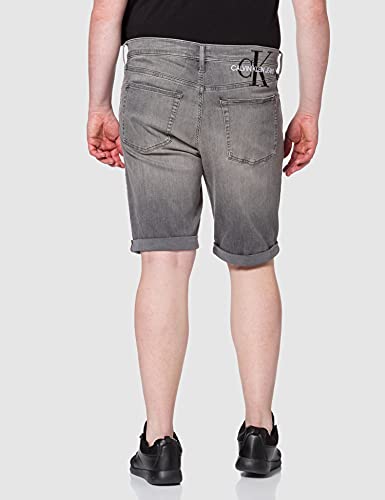 Calvin Klein Jeans Slim Pantalones Cortos, Denim Grey, 32W Short para Hombre