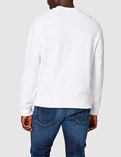 Calvin Klein Jeans Unisex Micro Branding Cn Marca, Blanco Brillante, L para Hombre