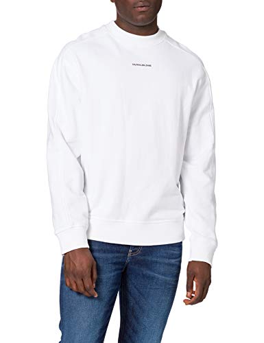 Calvin Klein Jeans Unisex Micro Branding Cn Marca, Blanco Brillante, L para Hombre