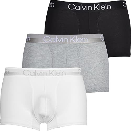 Calvin Klein Trunk 3Pk Bóxers, Negro (White/Black/Grey Heather), M (Pack de 3) para Hombre