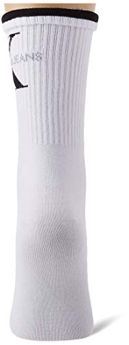 Calvin Klein Women Short Sock 1p Jeans Logo Bowery Calcetines, Blanco, Talla única para Mujer