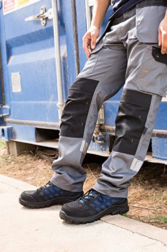 Calzado de Seguridad Impermeable para Hombres Puntera de Composite Sin Metal Ultraligera Botas de Trabajo para Caminar con Entresuela de Kevlar y al Tobillo S3 SRC 8007 Black Hammer (41 EU)
