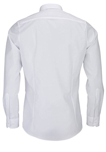 Camisa Marvelis, de manga larga, New Kent, con cuello, de color blanco 40 /M