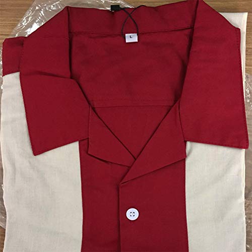 Candow Look Camisa Hombre Bowling Shirts Plus Size Two Tone Casual Shirts(XL,Maroon&Ivory)