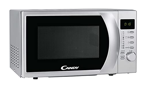 Candy Smart CMG2071DS, Microondas con grill, 20L, Digital, Temporizador, 6 niveles potencia, 9 programas automáticos, Plato giratorio 24,5cm, Express Cooking, 700W/900W, Silver