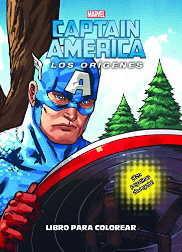 Capitán América. Los orígenes. Libro para colorear: Colorear con pegatinas (Marvel. Los Vengadores)