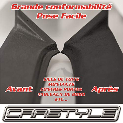 Carstyle Suedine-Ante adhesivo hoja 142 cm x 100 cm Colocación fácil Covering Auto Negro