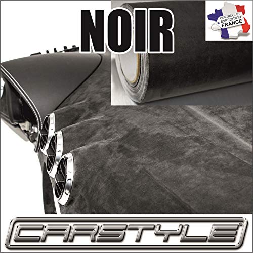 Carstyle Suedine-Ante adhesivo hoja 142 cm x 100 cm Colocación fácil Covering Auto Negro