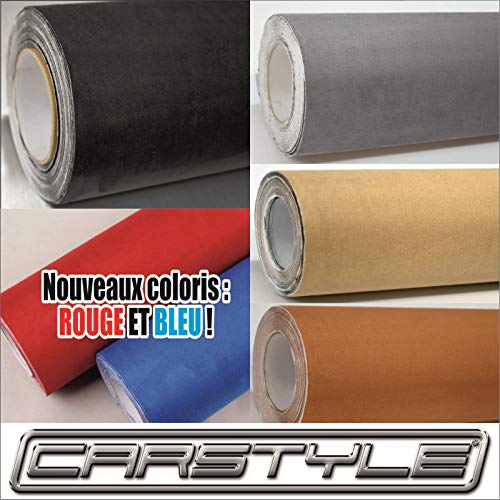 Carstyle Suedine-Ante adhesivo hoja 142 cm x 20 cm, fácil de colocar, color beige