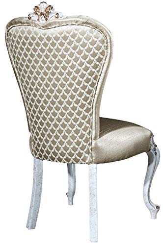 Casa Padrino Conjunto de sillas de Comedor barrocos de Lujo Oro/Blanco Antiguo/Oro 57 x 65 x A. 113 cm - Conjunto de 6 sillas de Cocina - Muebles de Comedor barrocos - Noble y Magnífico