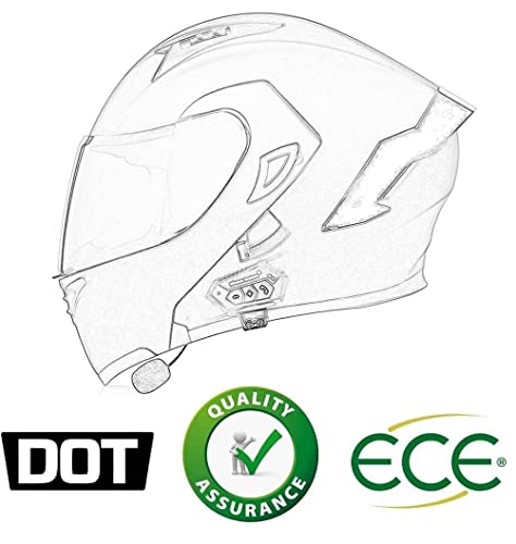 Casco De Moto Modular Bluetooth Integrado Anticolisión Unisex for Adultos con Doble Visera Motocicleta ECE Homologado Prueba De Viento (Color : G, Size : XL/X-Large (59-60cm))