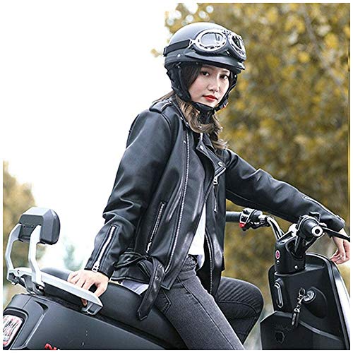 Casco de Motocicleta,Adultos Casco Moto Abierto Retro,con Gafas Casco de Protección de Estilo Antiguo para Moto Scooter Motocicleta Open Face Mitad Casco ECE Certificacion