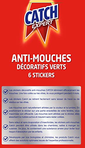CATCH Expert - Pegatinas antimoscas Decorativas (6 Pegatinas), Color Verde