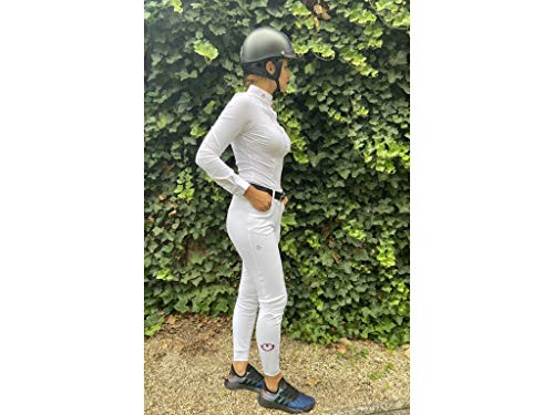Cavalleria Toscana - Pantalones de equitación americanos para mujer, color blanco.