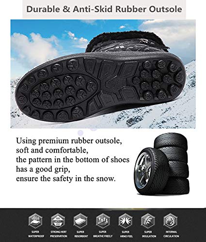 CELANDA Impermeable Botas de Nieve para Niño Niña Niños Invierno Calientes Felpa Forro Zapatos Ligero Calzado de Tobillo Aire Libre Cómodas Antideslizante Botines Planas