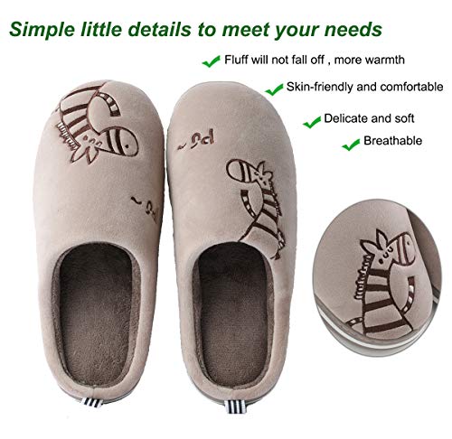 CELANDA Zapatillas de Casa para Mujer Hombre Cálido Zapatos de Estar Otoño Invierno Interior Casa Slippers Suave Algodón Zapatilla, B café,41/42 EU = 42/43 Talla Fabricante
