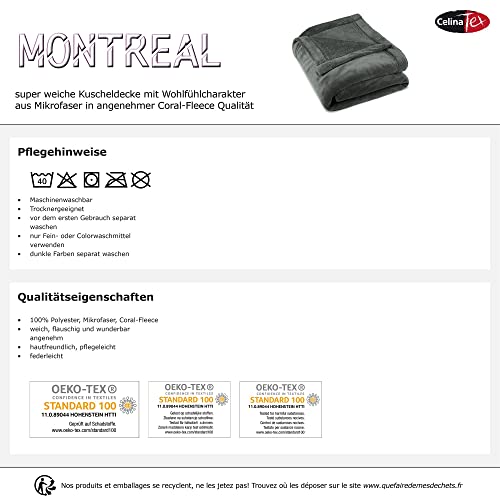 CelinaTex Montreal Manta Suave Manta de Microfibra Tejido de colarina 150 x 200 cm Burdeos