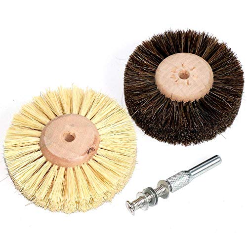 Cepillo de Pulido 2pc Abrasive Sisal Filamento Caballo Cepillo de Pelo Pulido Muela de Pulido Rueda Buffing Carpintería para Muebles Herramientas de Taladro Rotary (Color : 2pc Horse Hair Brush)