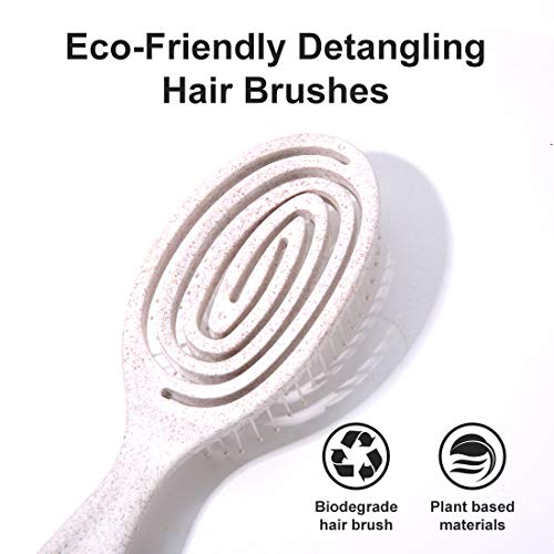 Cepillo desenredante - Cepillo para pelo con crin suave, apto para cepillos para niños para todo tipo de cabello (blanco)