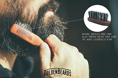 Cepillo Para Barba Vegano - Cerdas Vegetales para el cuidado de la Barba y Bigote - De Golden Beards - El Mejor y Único Peine Vegano para el cuidado personal - Producto Realizado a mano en Alemania