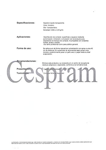 CESPRAM, Spray Desinfectante hidroalcohólico con registro sanitario.Bactericida Virucida INHOL VI-BAC.Envase de 1 L.