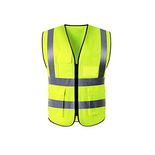 Chaleco de seguridad con 4 bolsillos reflectantes de alta visibilidad, chaleco de seguridad para el coche, chaqueta de seguridad para trabajo en carretera, con 4 bolsillos