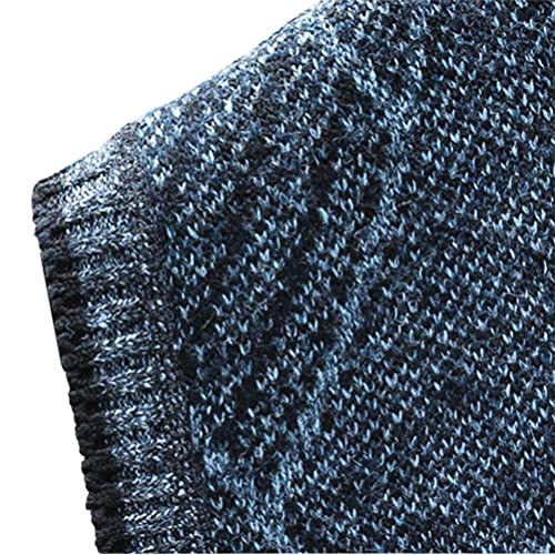 Chaleco suéter con Cuello en V para Hombre, cárdigan de Punto sin Mangas Informal, patrón de Diamante, Chaleco con Cremallera de Gran tamaño (C, XL)