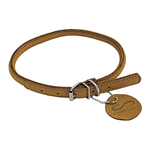 CHAPUIS SELLERIE SLA674 Collar Ajustable Redondo Soft para Perro - Cuero marrón - Diámetro 6 mm - Largo 25-33 cm - Talla S