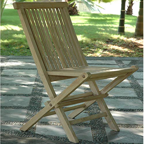 CHICREAT - Juego de dos sillas plegables de jardín de madera de teca