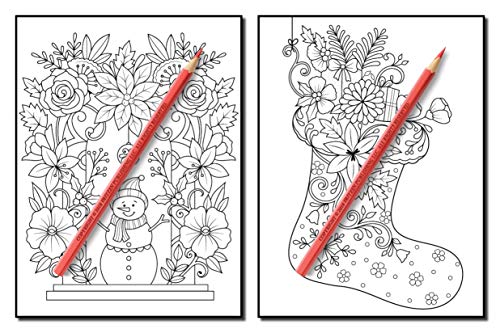 Christmas Flowers: An Adult Coloring Book with Cute Holiday Designs and Relaxing Flower Patterns for Christmas Lovers (Christmas Coloring Books)