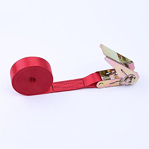 Cinturón de cinturón de corbata de hebilla de 4M para bicicleta de motocicleta de automóviles con hebilla de metal cuerda de remolque fuerte correa de trinquete para bolsa de equipaje ( Color : Red )