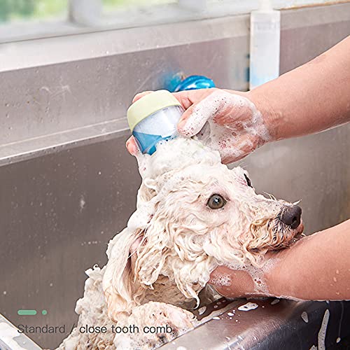 CINY Cepillo de Baño Para Perros, Cepillo De Masaje De Silicona Para Mascotas, Cepillo De Doble Peine Para Lavar El Cabello Para Gatos, Cepillo Multifuncional De Limpieza y Aseo Para Perros