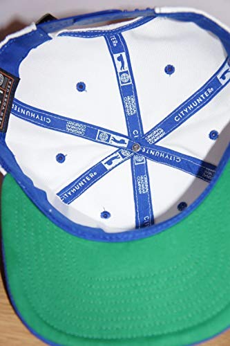 City Hunter - Gorra de béisbol con visera plana en dos tonos, gorra de béisbol ajustable Blanco/Azul real. Taille unique