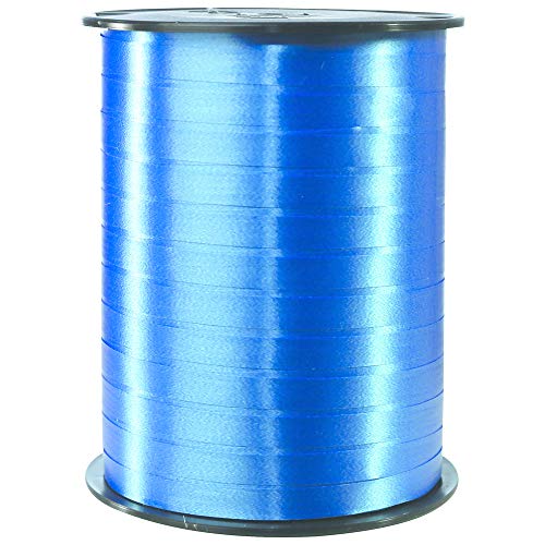 Clairefontaine 601713C - Une bobine de Ruban Bolduc Lisse - 500mx0,7 cm -Bleu France - Ruban décoratif cadeau, DIY