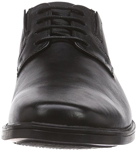 Clarks Tilden Plain, Zapatos de Cordones Derby Hombre, Negro (Black Leather), 48 EU