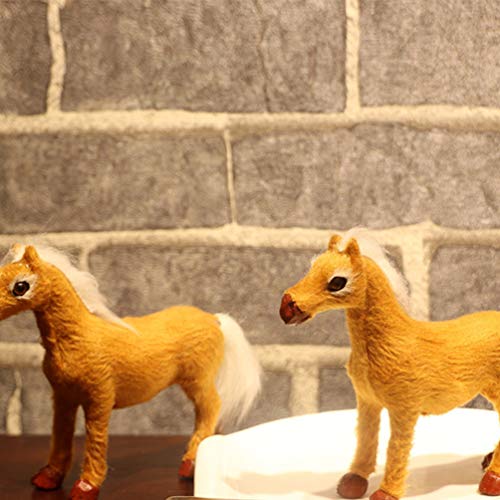 CLISPEED 2 Unids Caballo Estatuilla Juguete Realista Pony Figuras Animal Cake Toppers Regalo Valentines Potro Juguete Educativo Decoración para Oficina Tienda Hotel Bar Escolar
