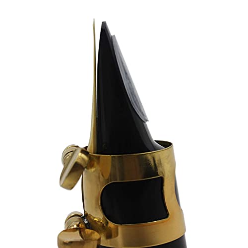 Clyhon 40 Piezas Cojín de boquilla 0,8 mm Parches de boquilla para saxofón alto y tenor y clarinete, negro.