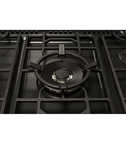 Cocina SolThermic F9L50G2-N PANORÁMICA de color Color Negro Rústico con Tiradores, mandos y ribetes dorados compuesta por 5 Quemadores y Horno panoramico