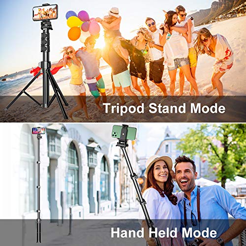 Cocoda Tripode para Movil, 142cm Tripode Palo Selfie Bluetooth Extensible Todo en Uno con Control Remoto, Selfie Stick Compatible con iPhone 13 Pro Max/13 Pro/12/11, Samsung S21 Ultra, S20, Cámara