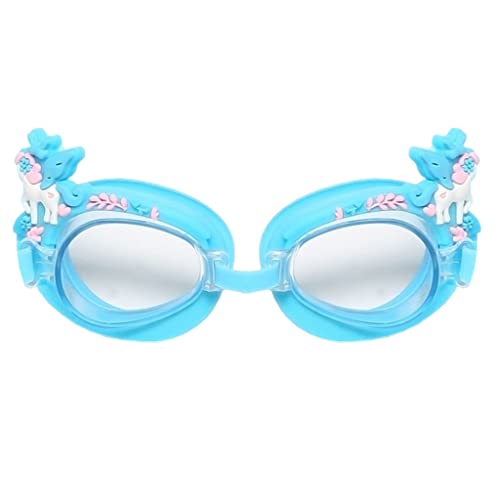 Colcolo Gafas de Natación para Niños Gafas de Natación Impermeables Antivaho Y Monturas de Silicona - Caballo Azul