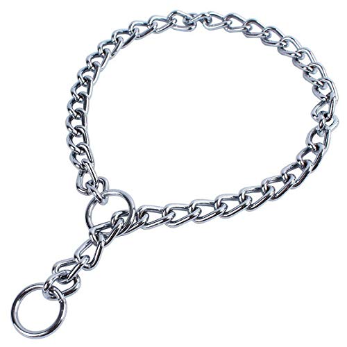 Collar de cadena para perro AJUSTABLE (3,5 x 55 cm.) | COLLARES ANTITIRONES para PERROS , de acero INOXIDABLE | Collares de castigo y ahogo caninos | Collar de adiestramiento para perros en acero