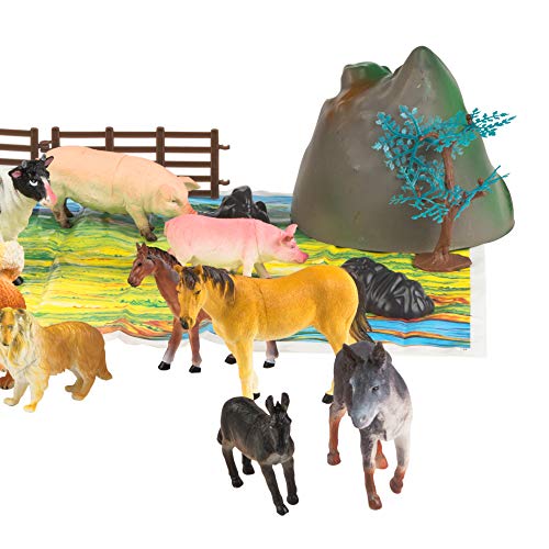 ColorBaby - Bote con animales de granja de Animal World - 21 piezas